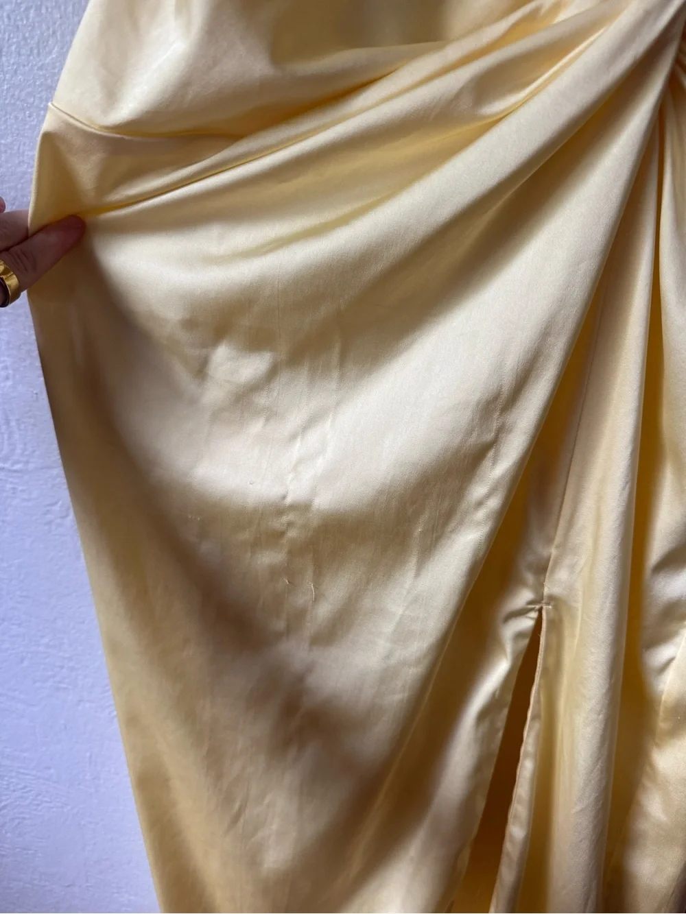 Abercrombie & Fitch Knot Split Maxi Dress Yellow